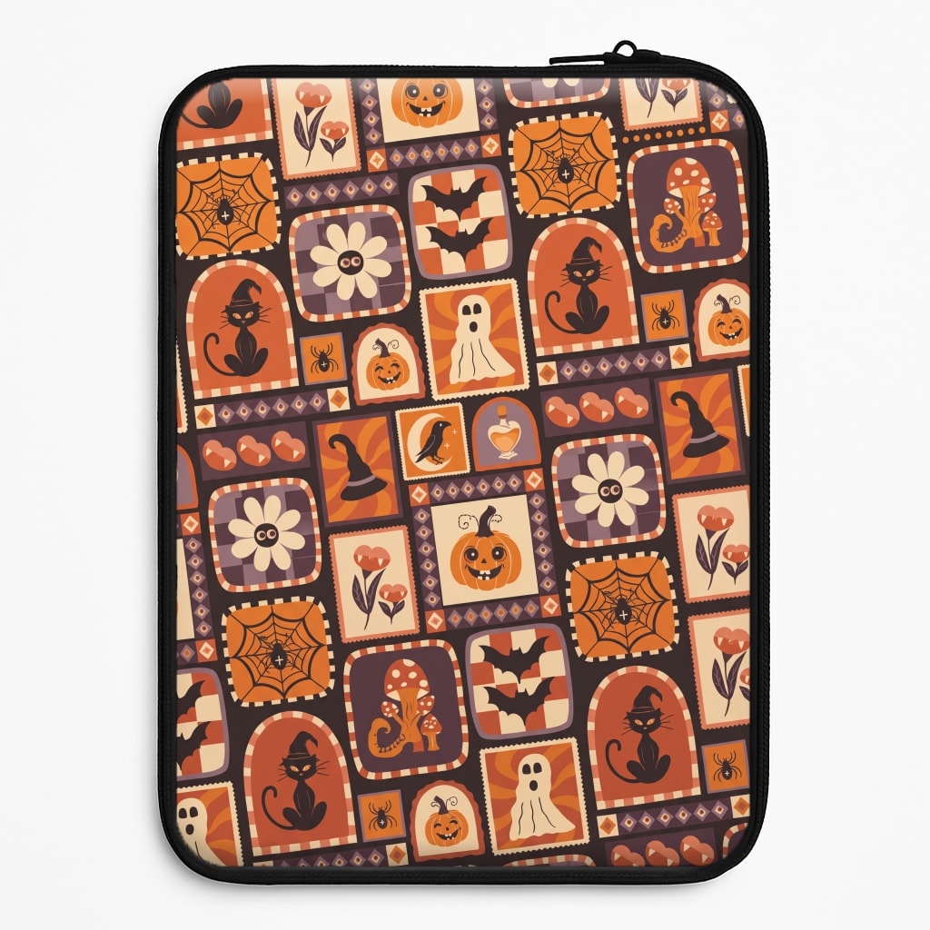 Vintage Halloween Patchwork Laptop Sleeve