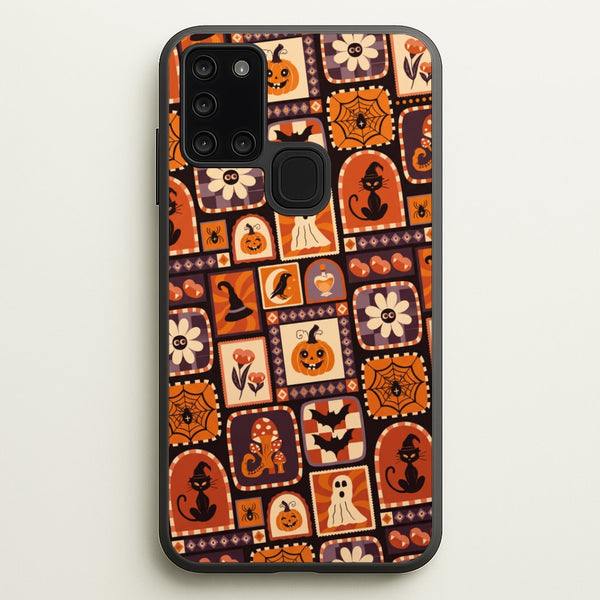 Vintage Halloween Patchwork Phone Case - Galaxy A21s / Standard