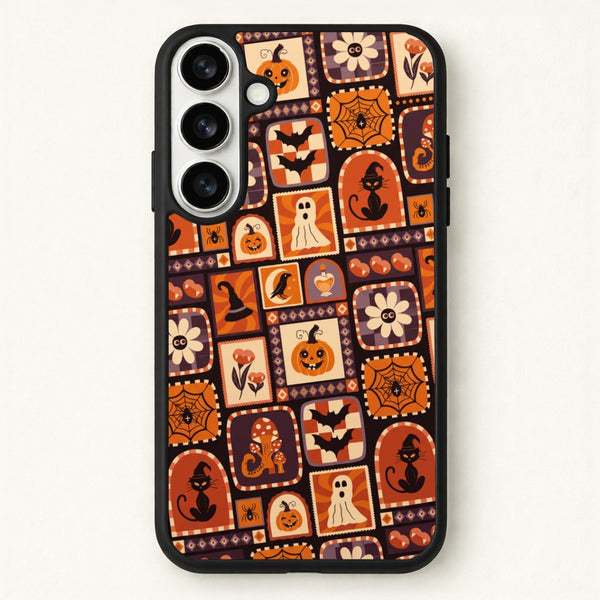 Vintage Halloween Patchwork Phone Case - Galaxy S26 / Standard