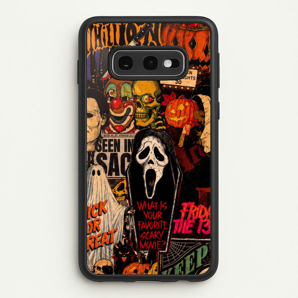 Horror Movie Sticker Collage Phone Case - Galaxy S10e / Standard
