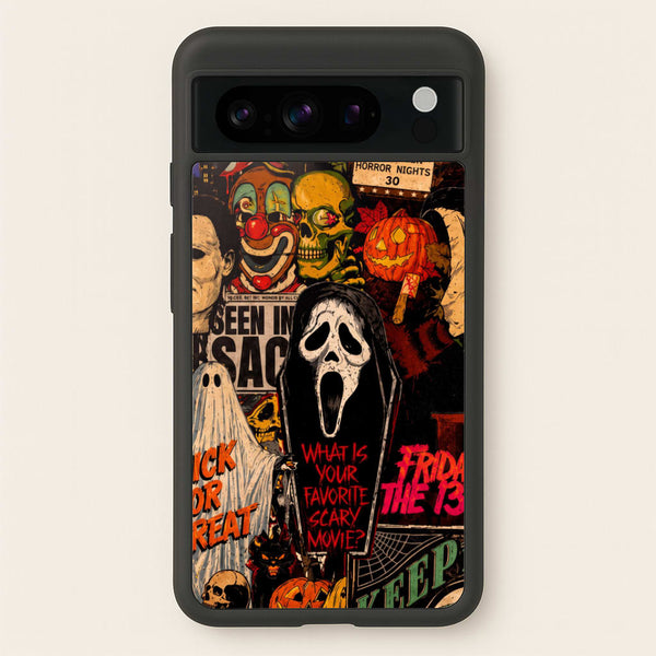 Horror Movie Sticker Collage Phone Case - Google Pixel 8 Pro / Standard