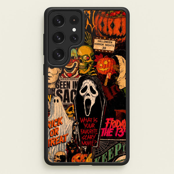 Horror Movie Sticker Collage Phone Case - Galaxy S23 Ultra / Standard