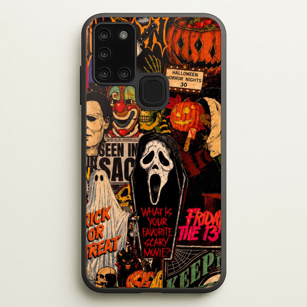 Horror Movie Sticker Collage Phone Case - Galaxy A21s / Standard