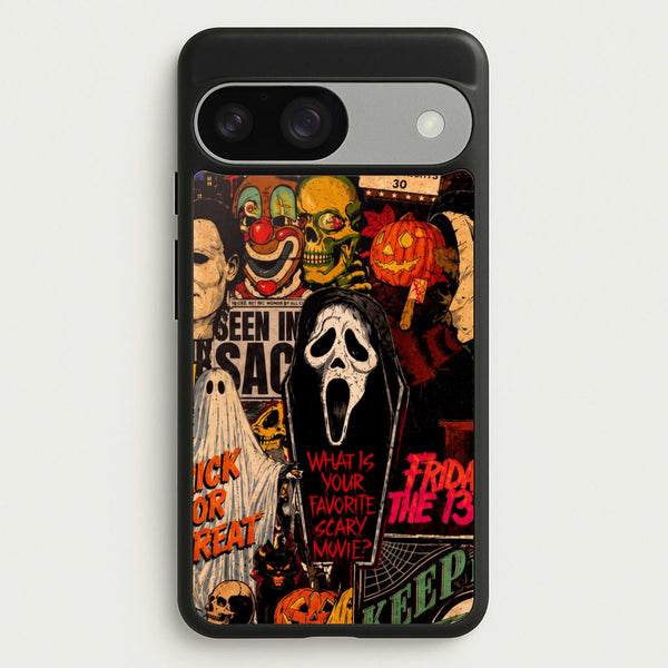 Horror Movie Sticker Collage Phone Case - Google Pixel 9 / 9 Pro / Standard