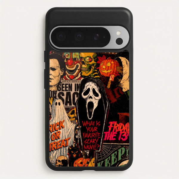 Horror Movie Sticker Collage Phone Case - Google Pixel 9 Pro XL / Standard