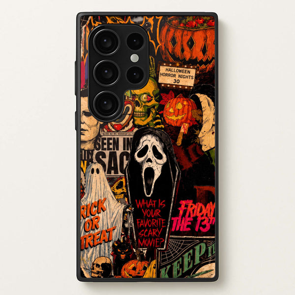 Horror Movie Sticker Collage Phone Case - Galaxy S24 Ultra / Standard