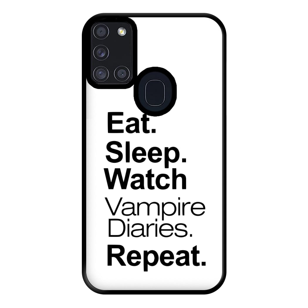 Eat Sleep Watch VPD Repeat Phone Case for Galaxy A21s