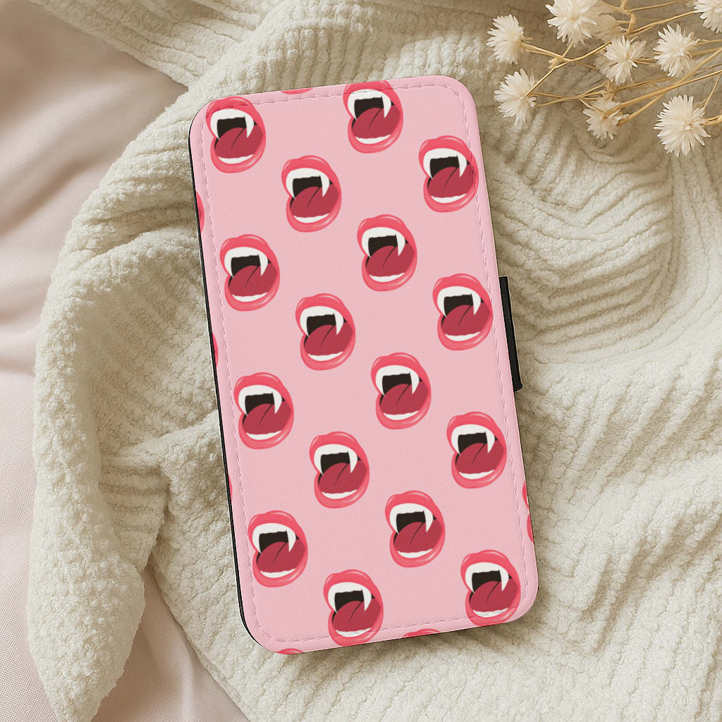 Vampire Pattern Wallet Phone Case