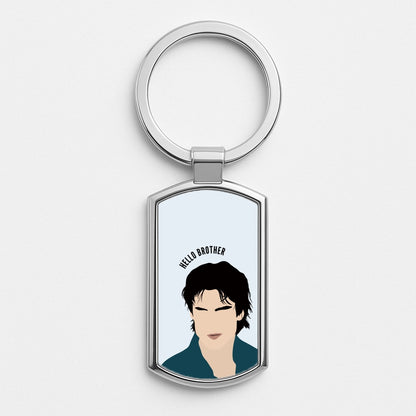 Hello Brother Cartoon - VD Silver Keyring