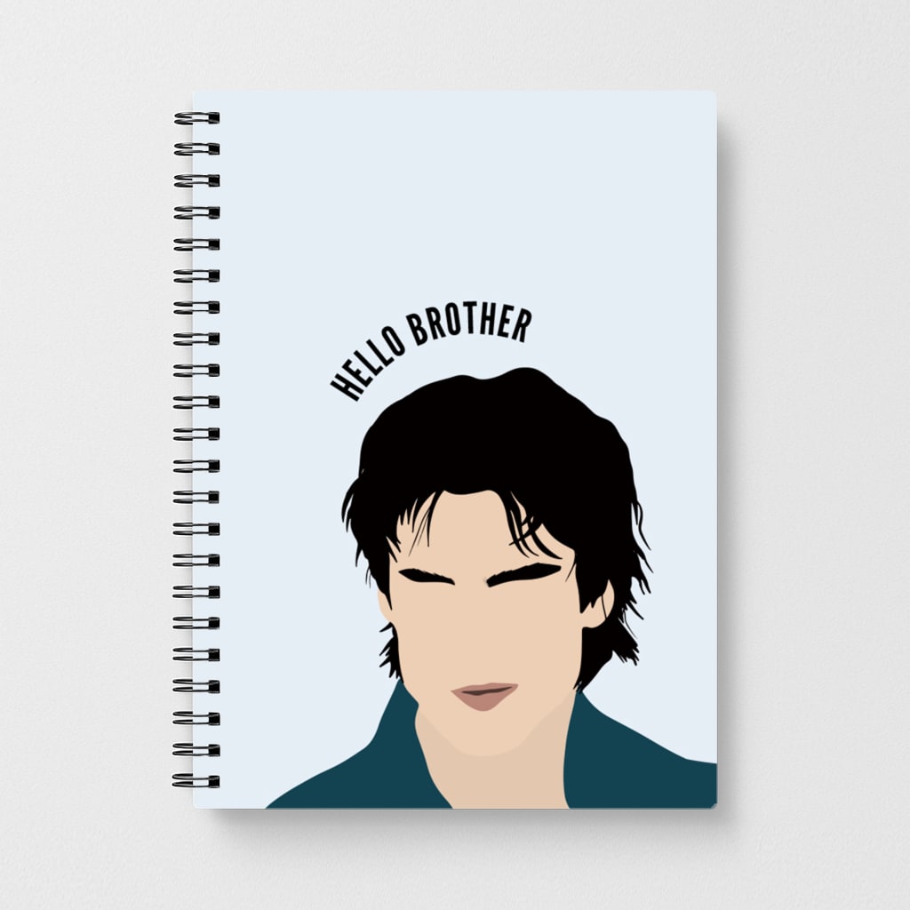 Hello Brother Cartoon - Vampire Diaries Notebook