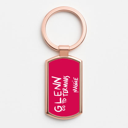 Message For Glenn - TWD Rose Gold Keyring