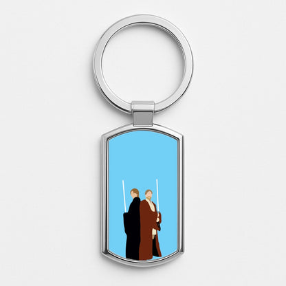 Skywalker and Kenobi Silver Keyring