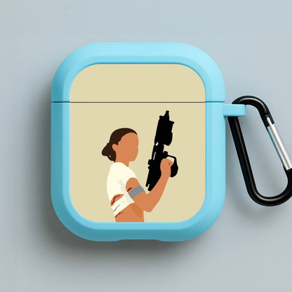 Leia With Gun Blue AirPods Case