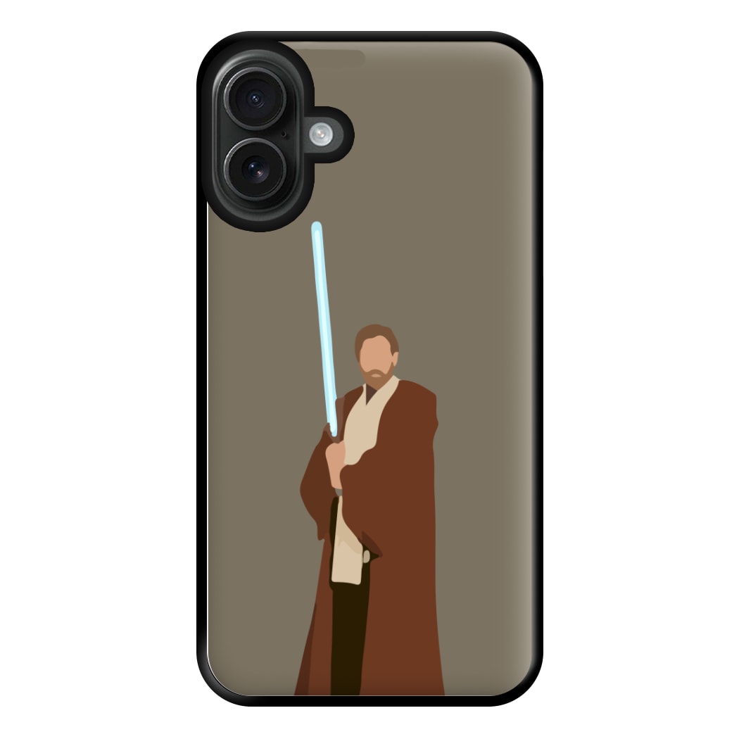 Kenobi Blue Lightsaber Phone Case for iPhone 16 Plus