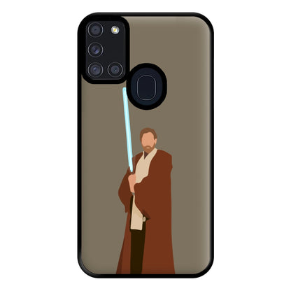 Kenobi Blue Lightsaber Phone Case for Galaxy A21s