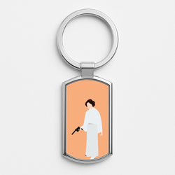 Leia Faceless With Gun Silver Keyring