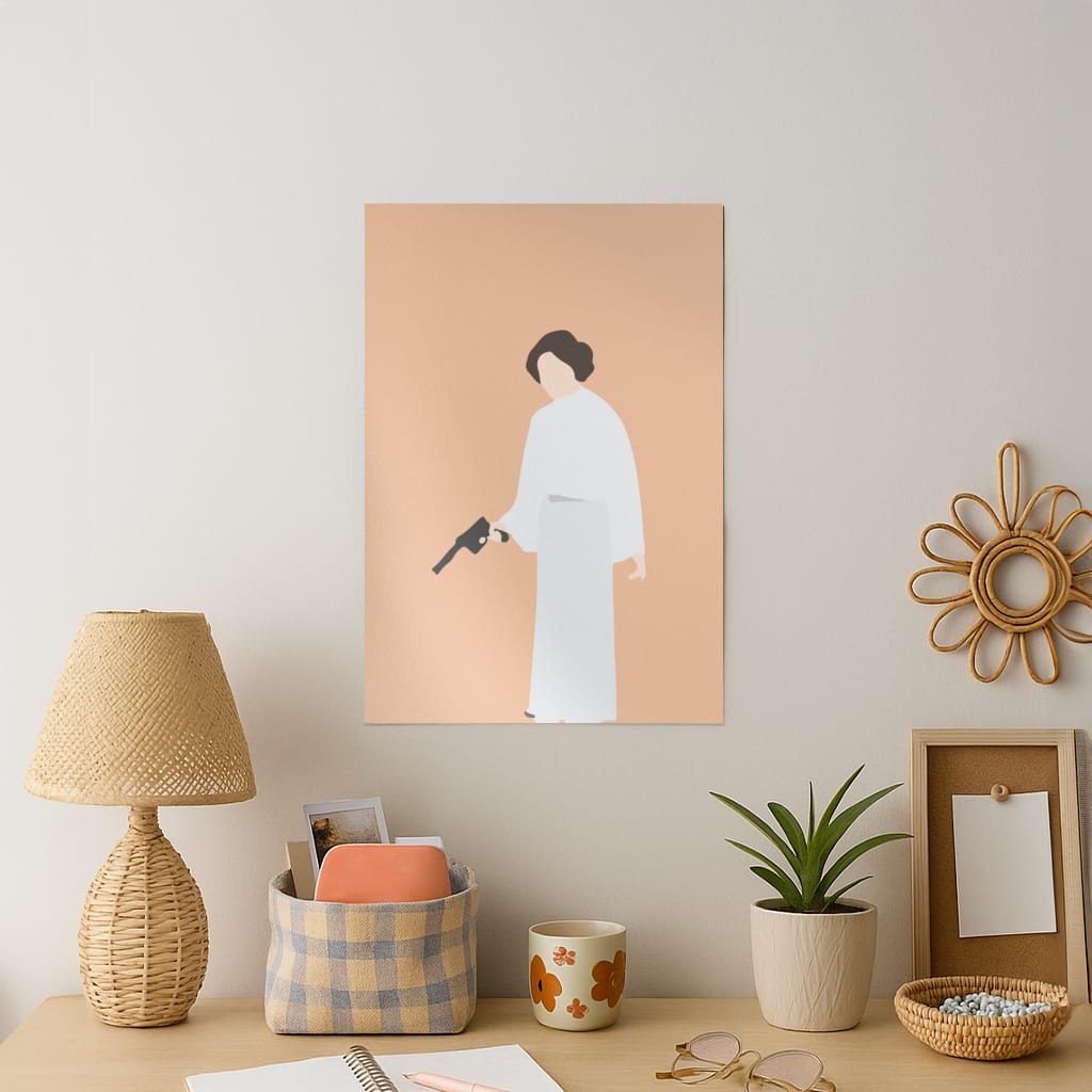 Leia Faceless With Gun Art Print