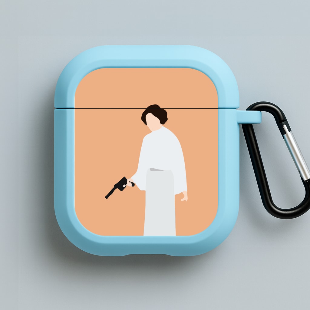 Leia Faceless With Gun Blue AirPods Case