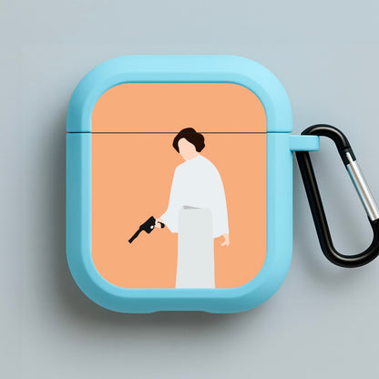 Leia Faceless With Gun Blue AirPods Case