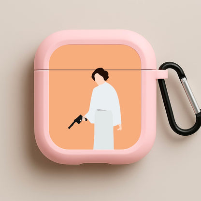 Leia Faceless With Gun Pink AirPods Case