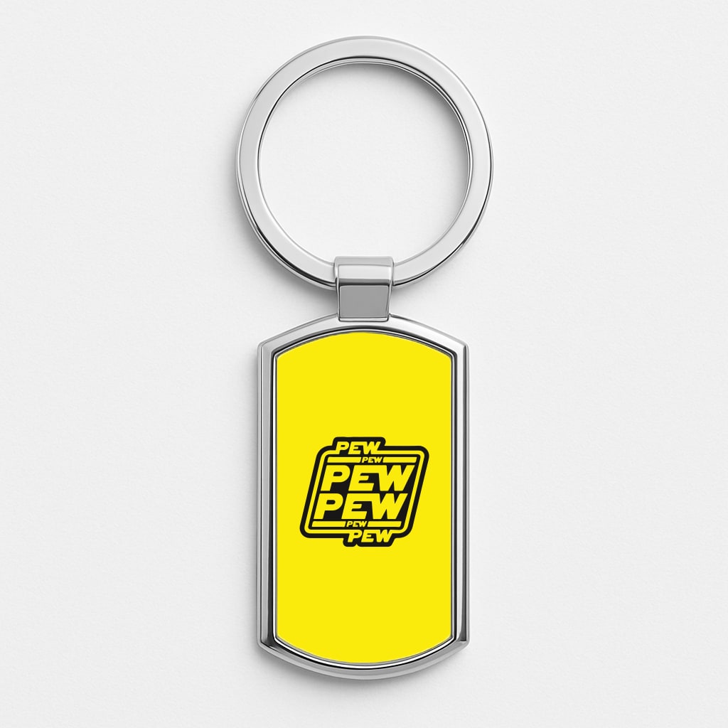 Pew Pew Silver Keyring