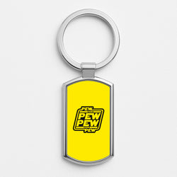 Pew Pew Silver Keyring