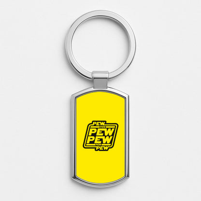 Pew Pew Silver Keyring