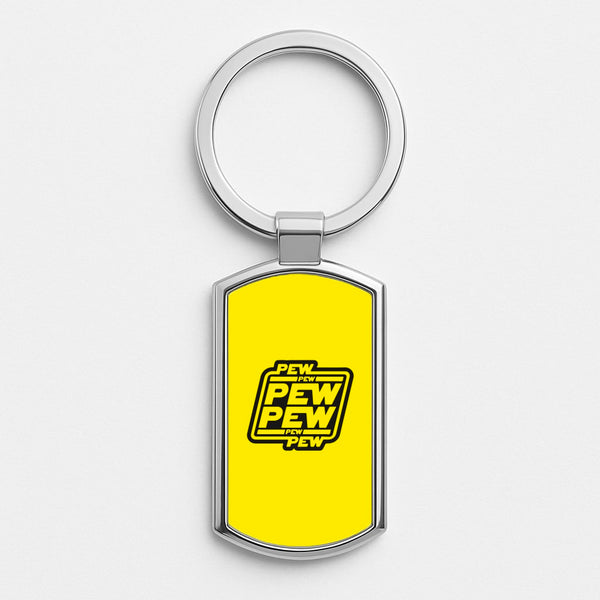 Pew Pew Silver Keyring