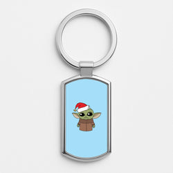 Baby Yoda Silver Keyring