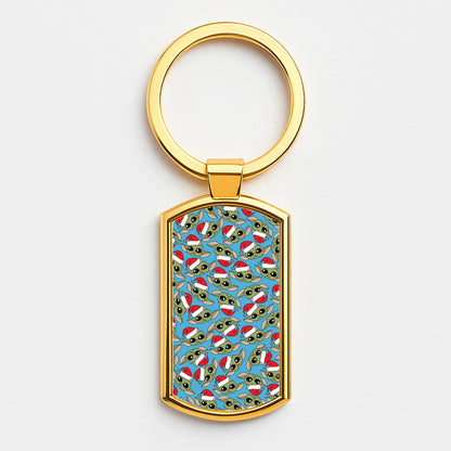 Baby Yoda Christmas Pattern Luxury Keyring