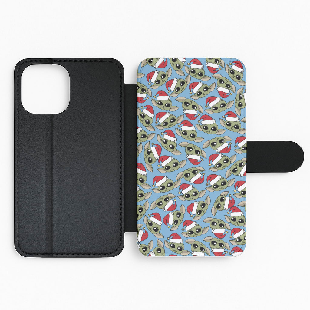 Baby Yoda Christmas Pattern Flip / Wallet Phone Case