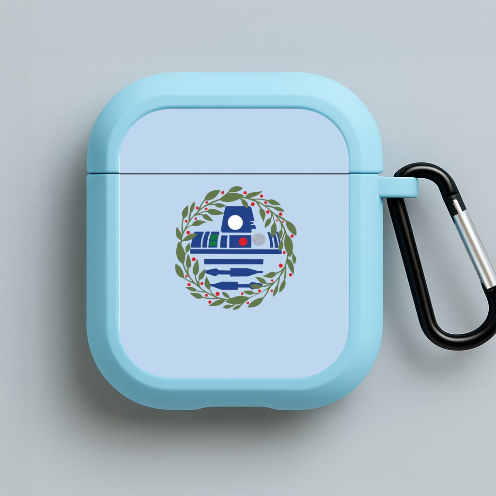 R2D2 Christmas Wreath Blue AirPods Case