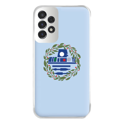 R2D2 Christmas Wreath Phone Case for Galaxy A53