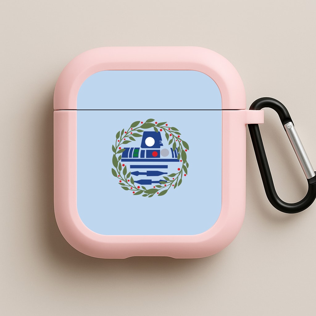 R2D2 Christmas Wreath Pink AirPods Case