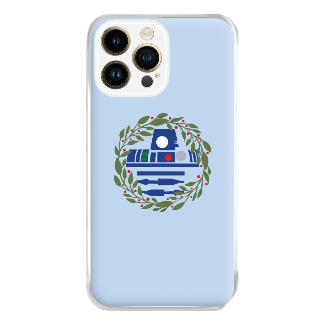 R2D2 Christmas Wreath Phone Case for iPhone 14 Pro Max