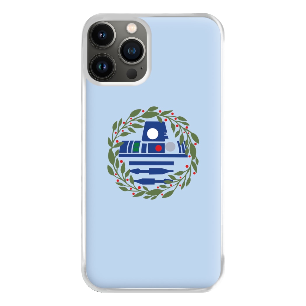 R2D2 Christmas Wreath Phone Case for iPhone 13 Pro Max