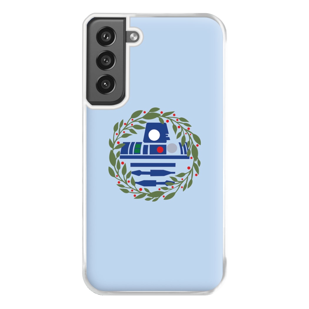 R2D2 Christmas Wreath Phone Case for Galaxy S21FE