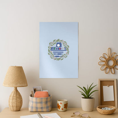 R2D2 Christmas Wreath Art Print