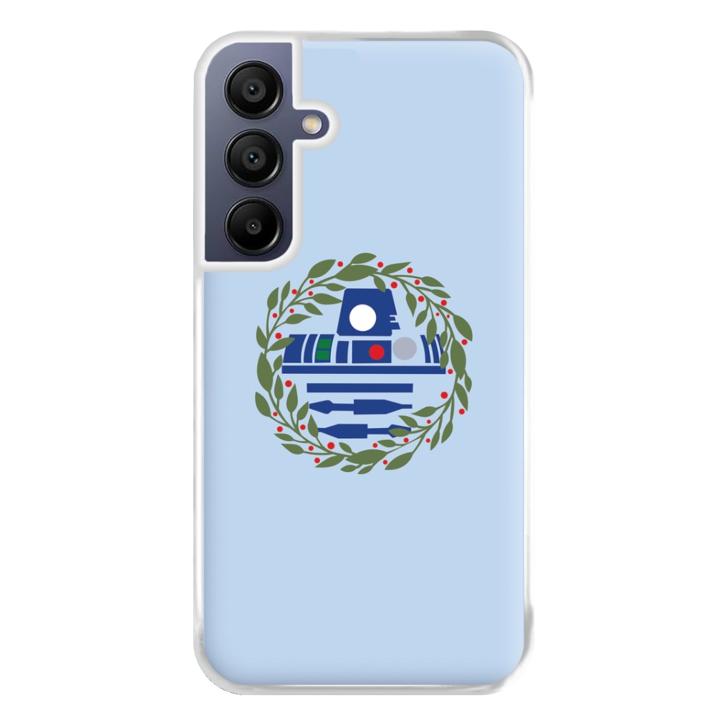 R2D2 Christmas Wreath Phone Case for Galaxy A16