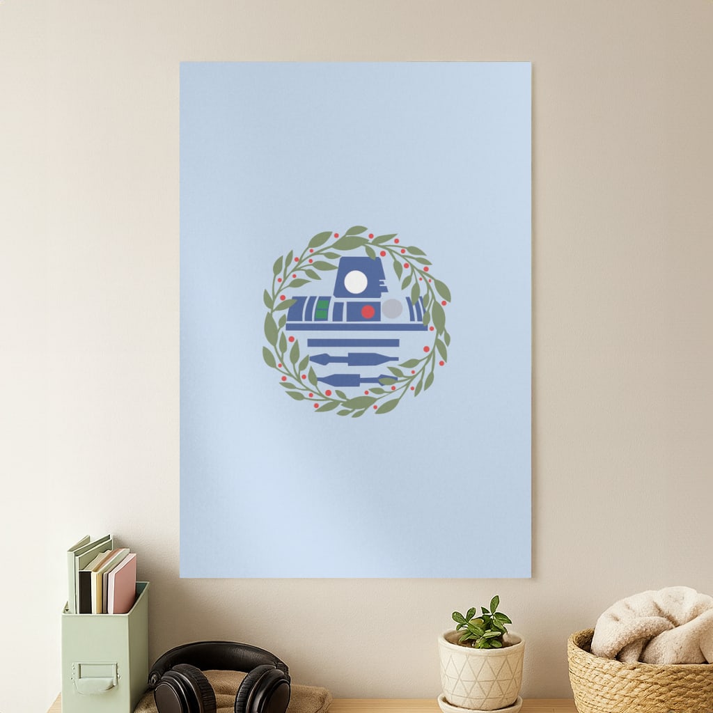 R2D2 Christmas Wreath Poster