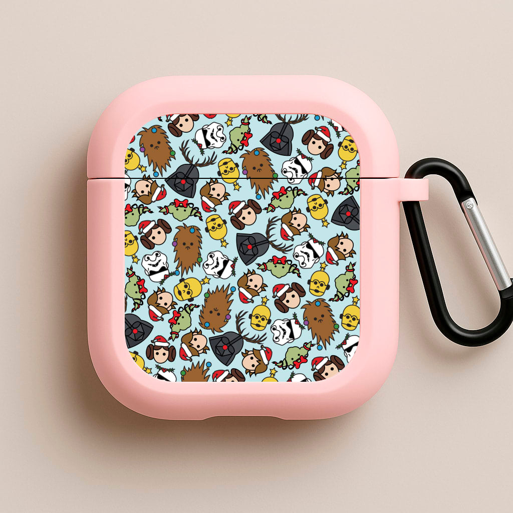 Star Wars Christmas Pattern Pink AirPods Case