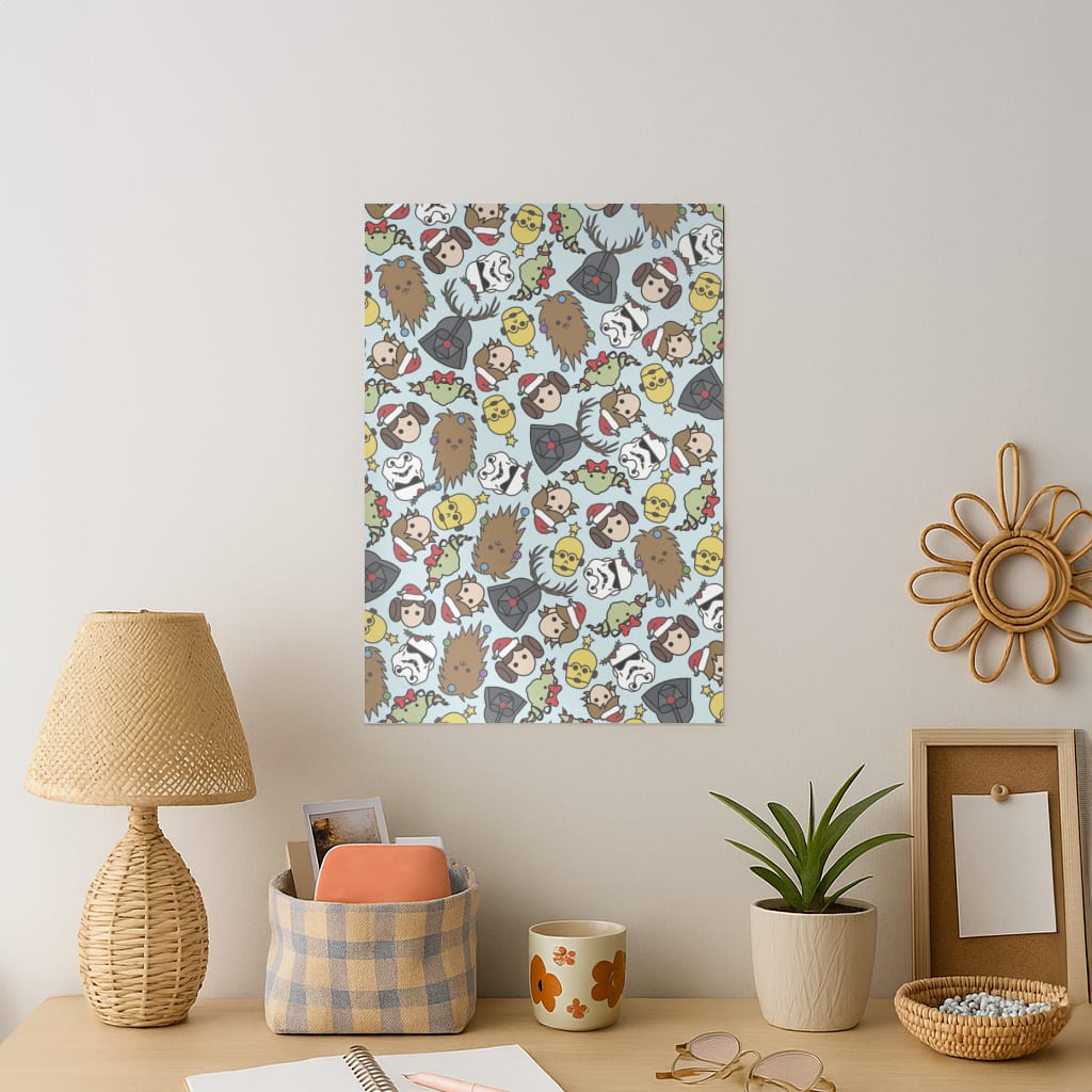 Star Wars Christmas Pattern Art Print