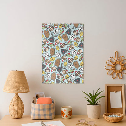 Star Wars Christmas Pattern Art Print