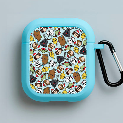 Star Wars Christmas Pattern Blue AirPods Case