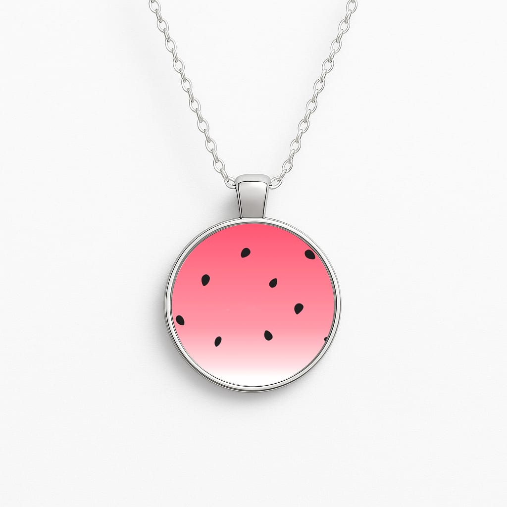Watermelon Ombre Circle Necklace