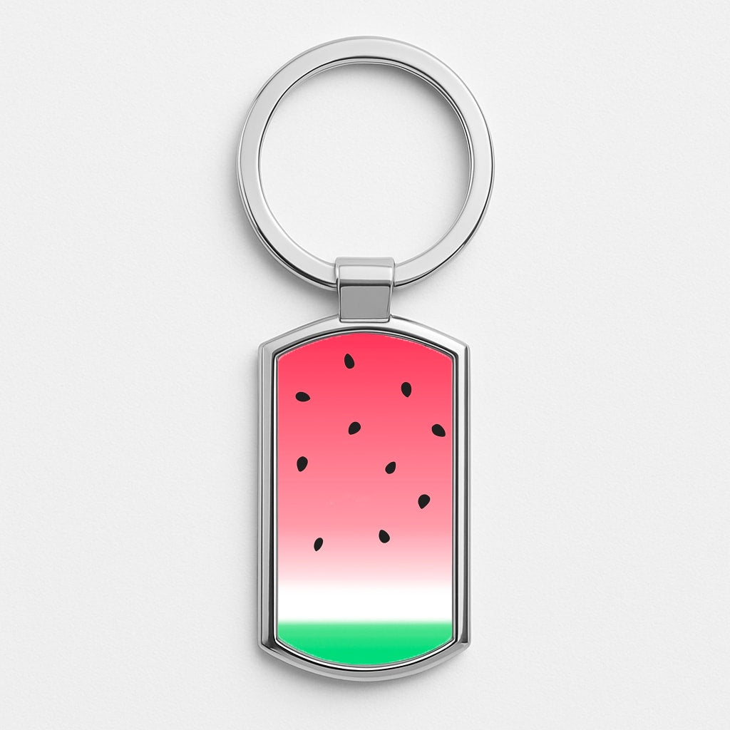 Watermelon Ombre Silver Keyring