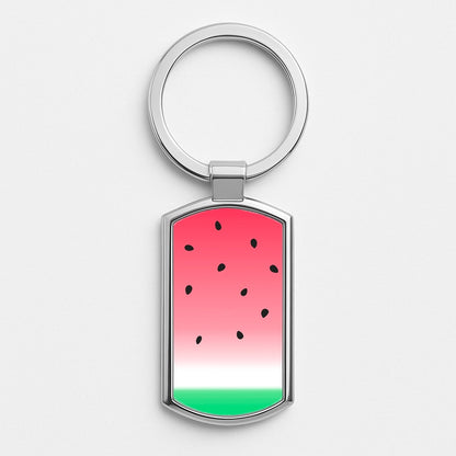 Watermelon Ombre Silver Keyring