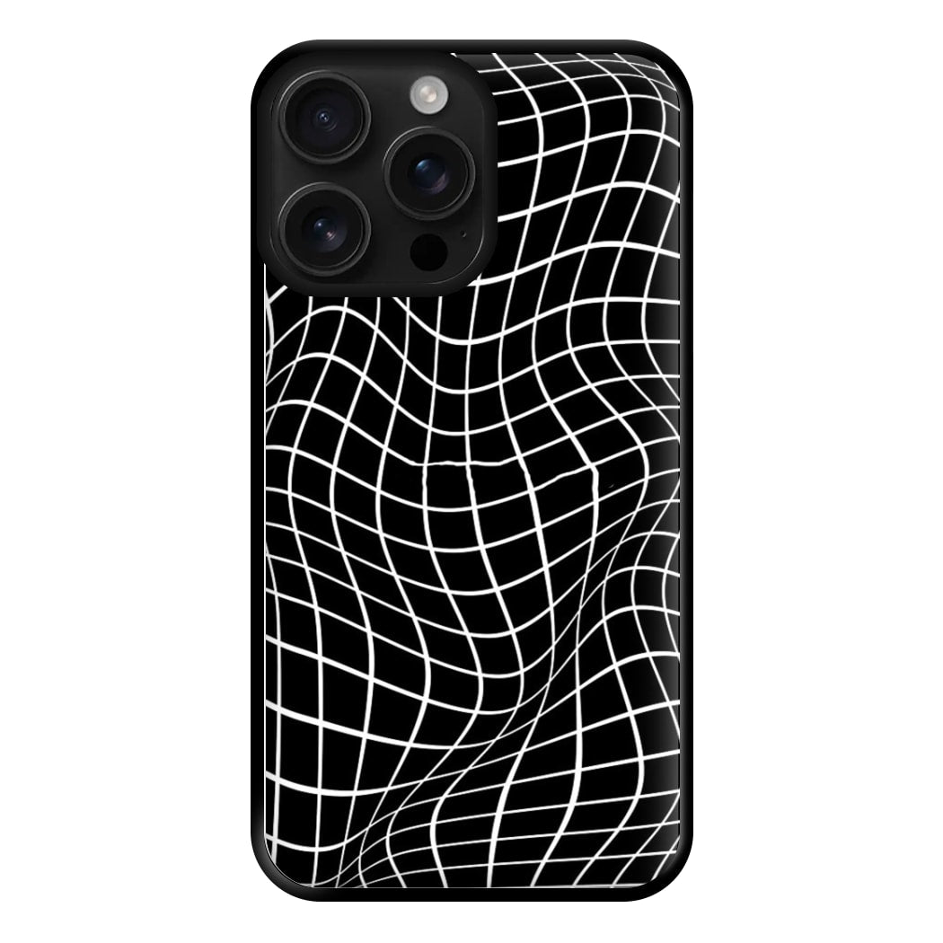 Black Wavy Grid Pattern Phone Case