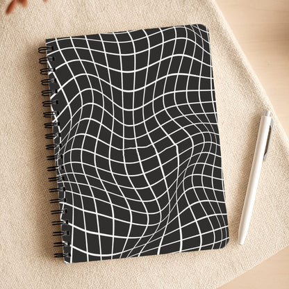 Black Wavy Grid Pattern Notepad
