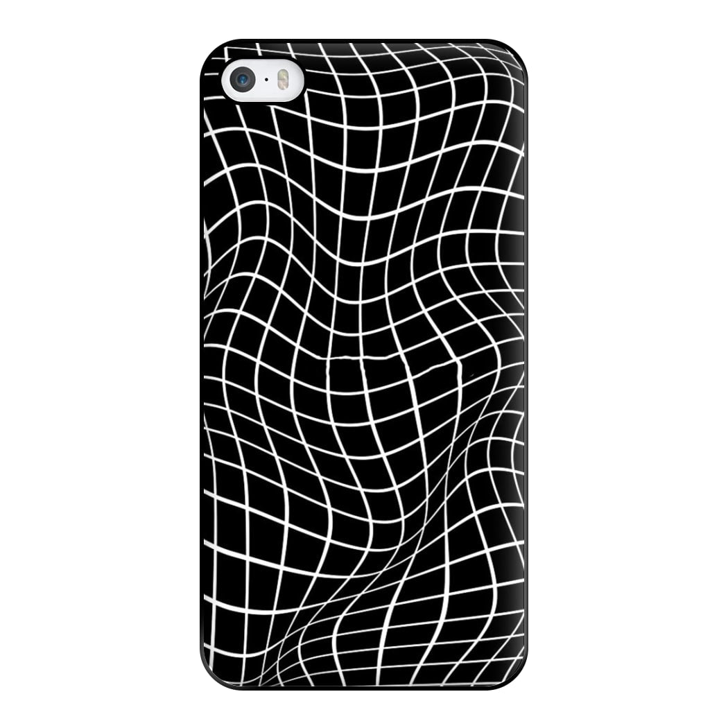 Black Wavy Grid Pattern Phone Case for iPhone 5 / 5s / SE 2016